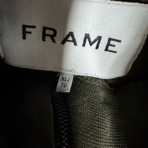 FRAME MEN’s Hooded Zip-Collar Sweatshirt Green Men's XL - Picture 12 of 13